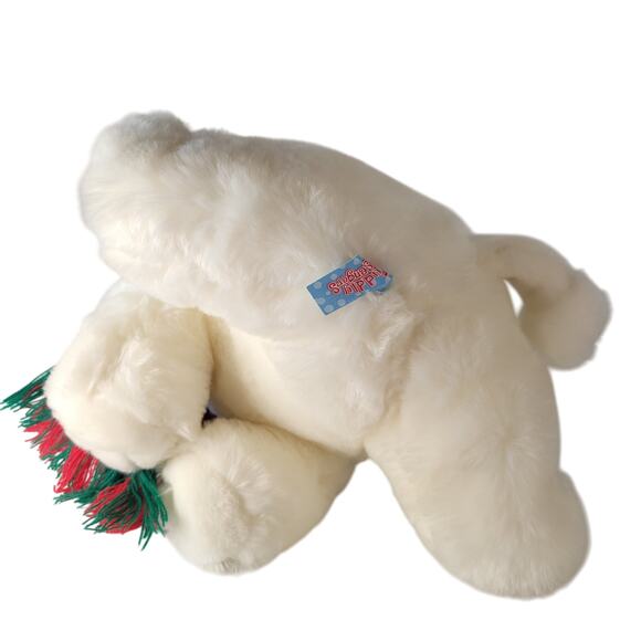 Cuddly Messengers Christmas Dog Plush Stuffed Animal 14" White Puppy Holiday - Picture 14 of 16